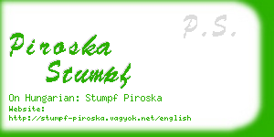 piroska stumpf business card